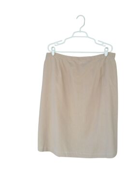 Unbranded Tan Linen/Rayon Midi Skirt Size 22W